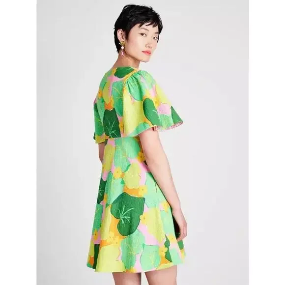 B39 Kate Spade Cucumber Floral Dress 8 Taylor Swift Folklore Cottagecore Y2K